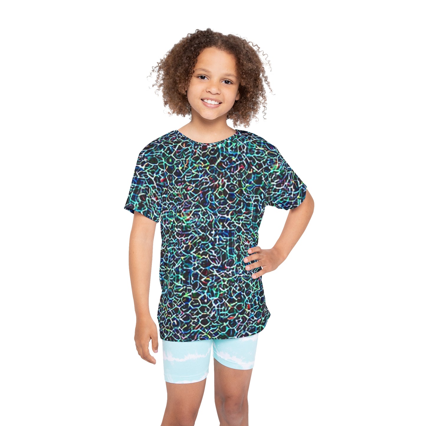 Stealthy Kids T-Shirt, Urban Surveillance Sheild Multicolor Polyester Short Sleeve shirt
