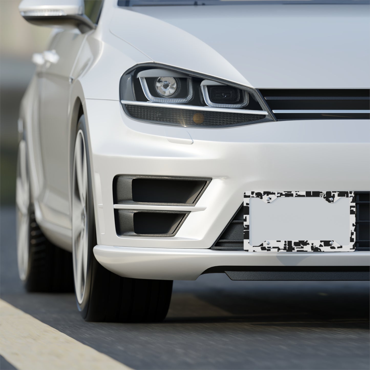 Metal License Plate Frame Adversarial Pattern / AI Invisibility