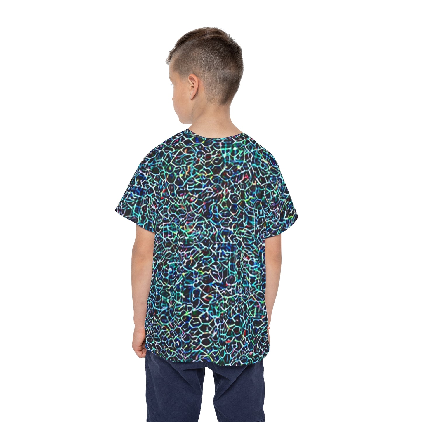 Stealthy Kids T-Shirt, Urban Surveillance Sheild Multicolor Polyester Short Sleeve shirt