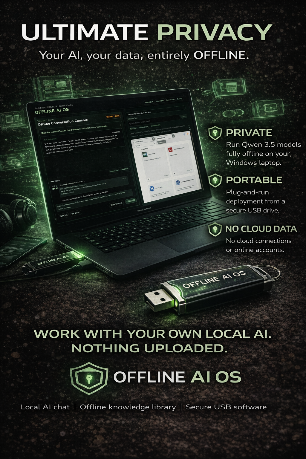OFFLINE AI OS | Private Portable Uncensored AI Workstation for Windows