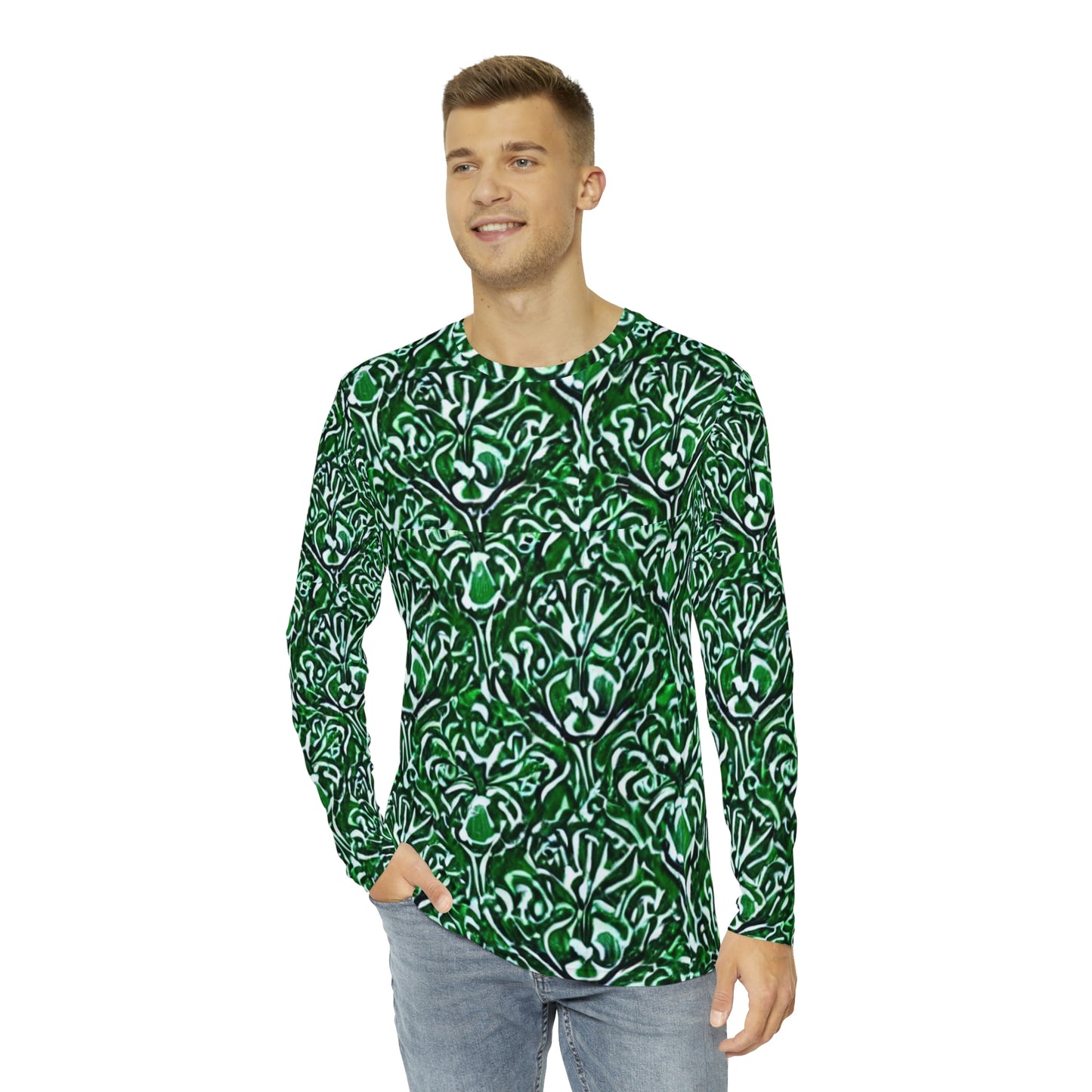 Long Sleeve St. Patty's Day Shirt Anti Facial Recognition Adversarial Pattern