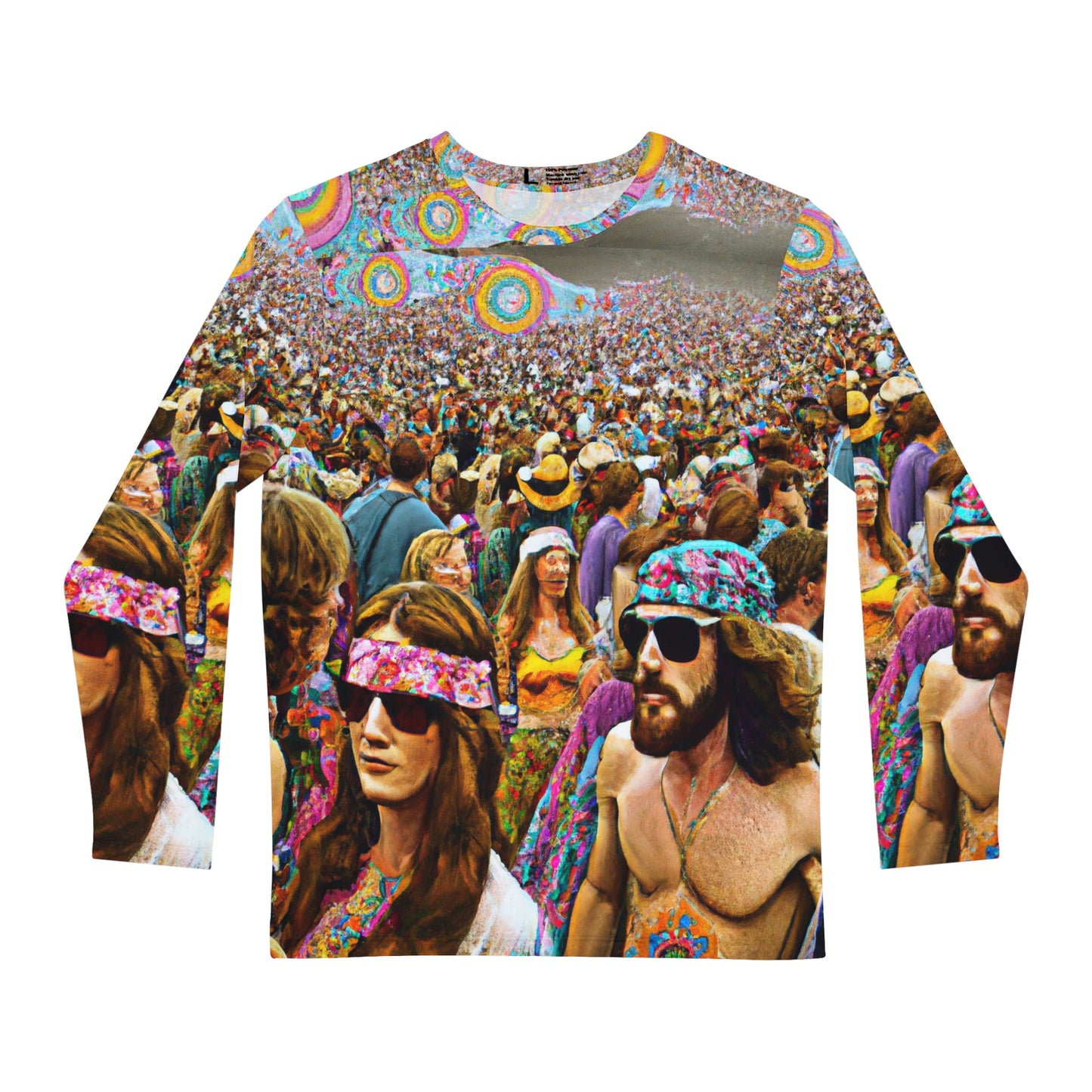 Long Sleeve Hippy Shirt Anti Facial Recognition Invisibility Adversarial Pattern