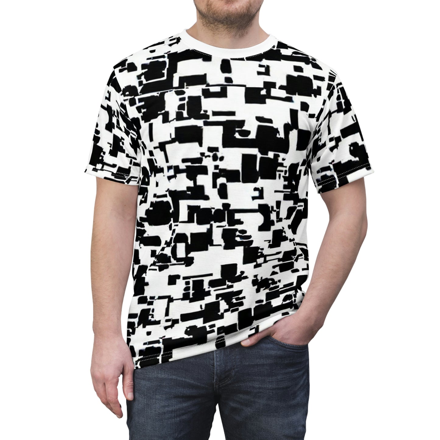 Anti Facial Recognition AI Invisibility Adversarial Pattern Unisex Cut & Sew Tee