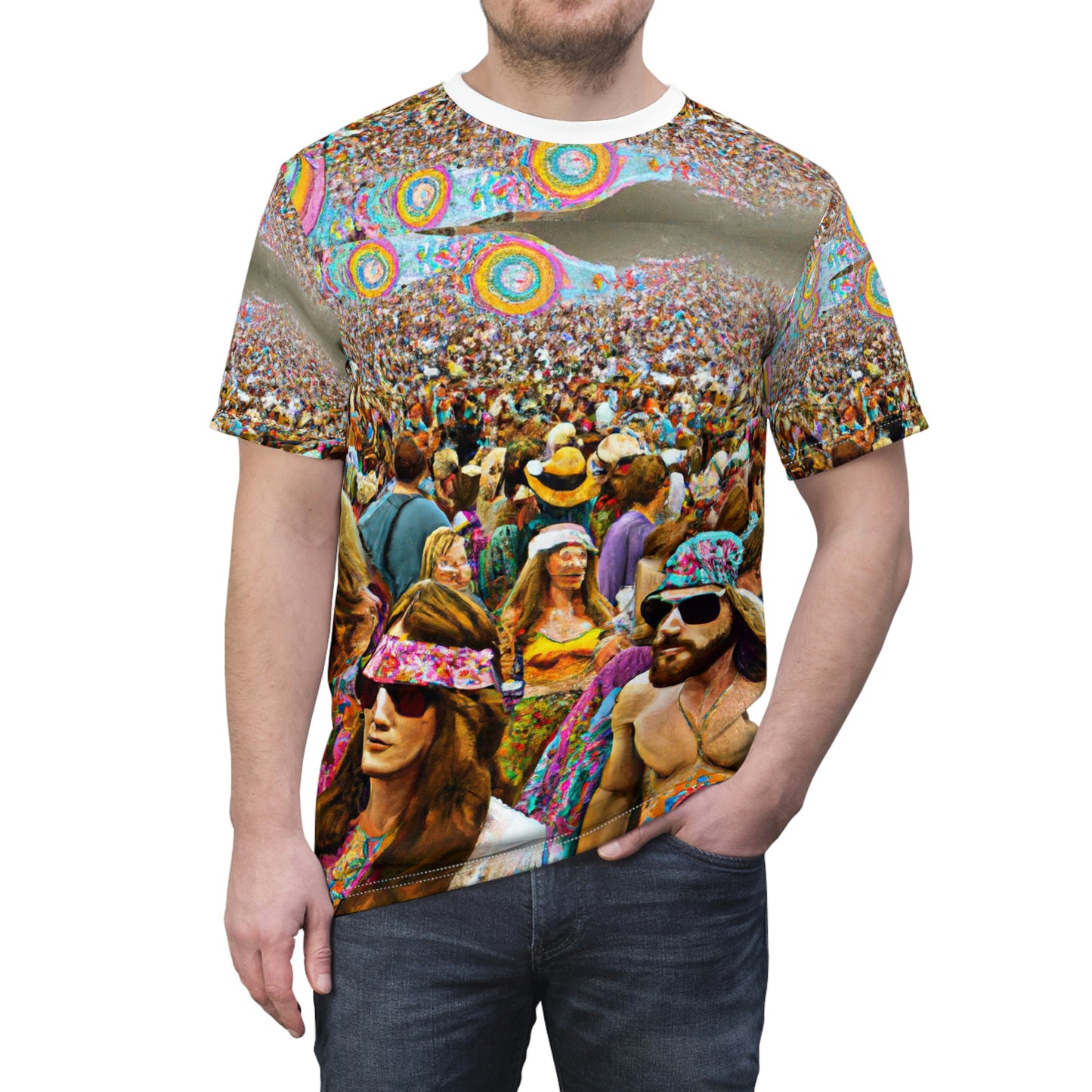 Hippy Tee Shirt Anti Facial Recognition AI Invisibility Adversarial Pattern