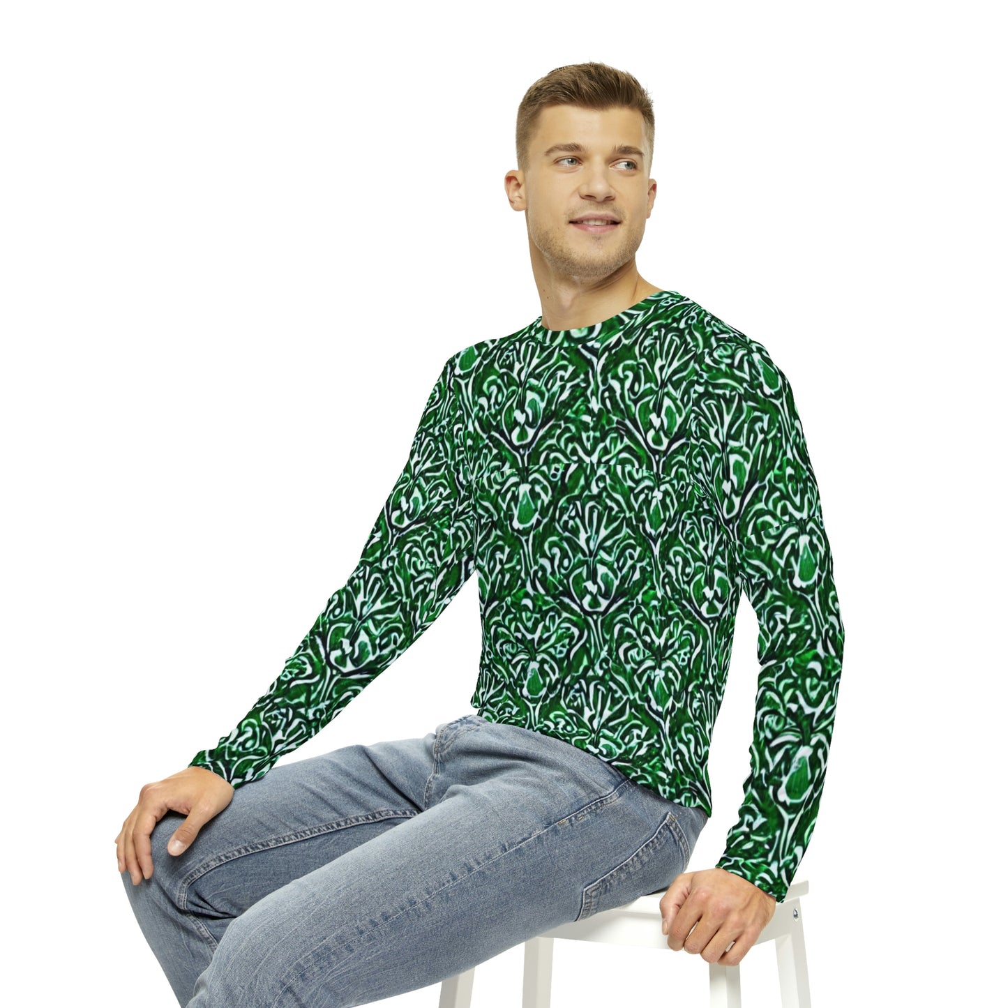 Long Sleeve St. Patty's Day Shirt Anti Facial Recognition Adversarial Pattern