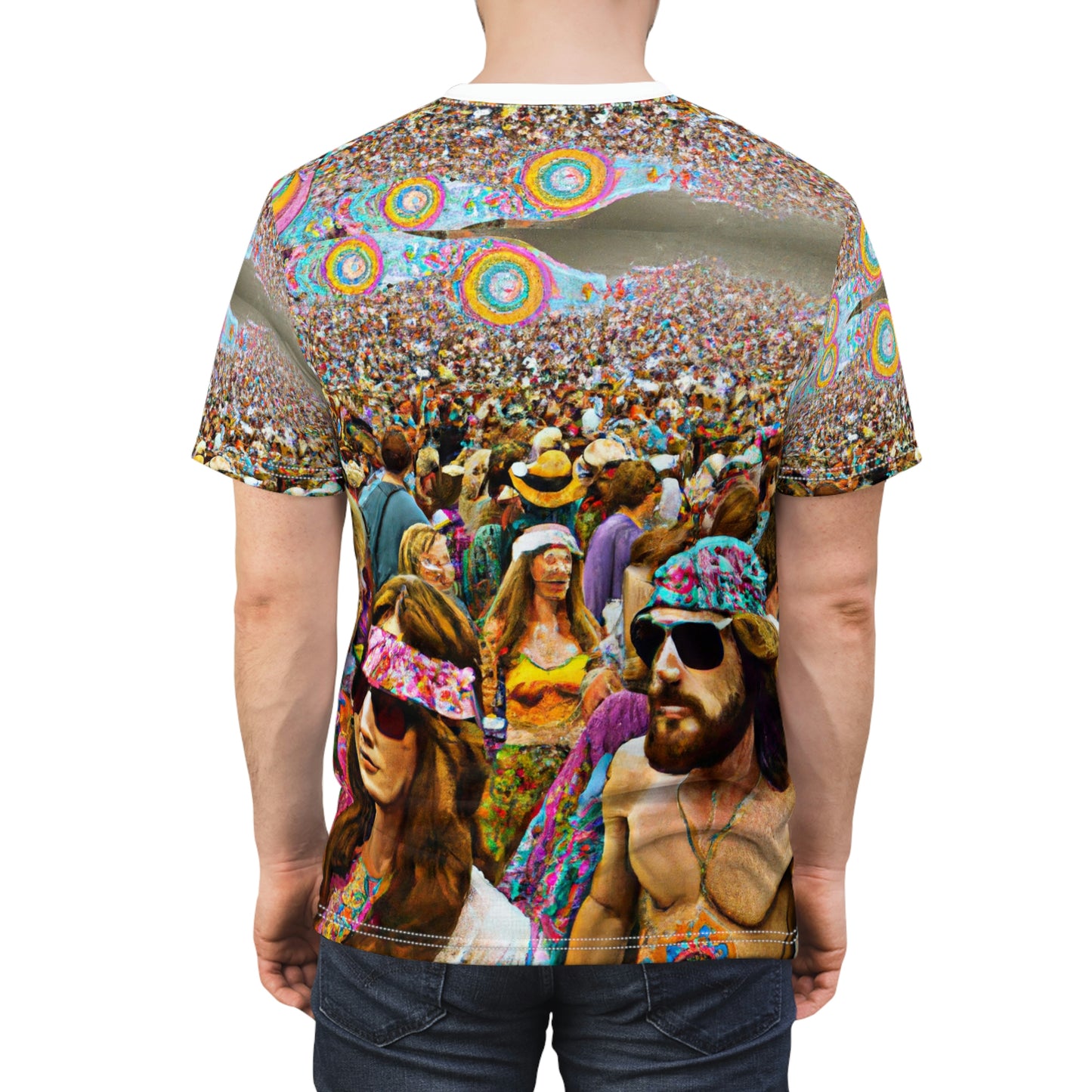 Hippy Tee Shirt Anti Facial Recognition AI Invisibility Adversarial Pattern