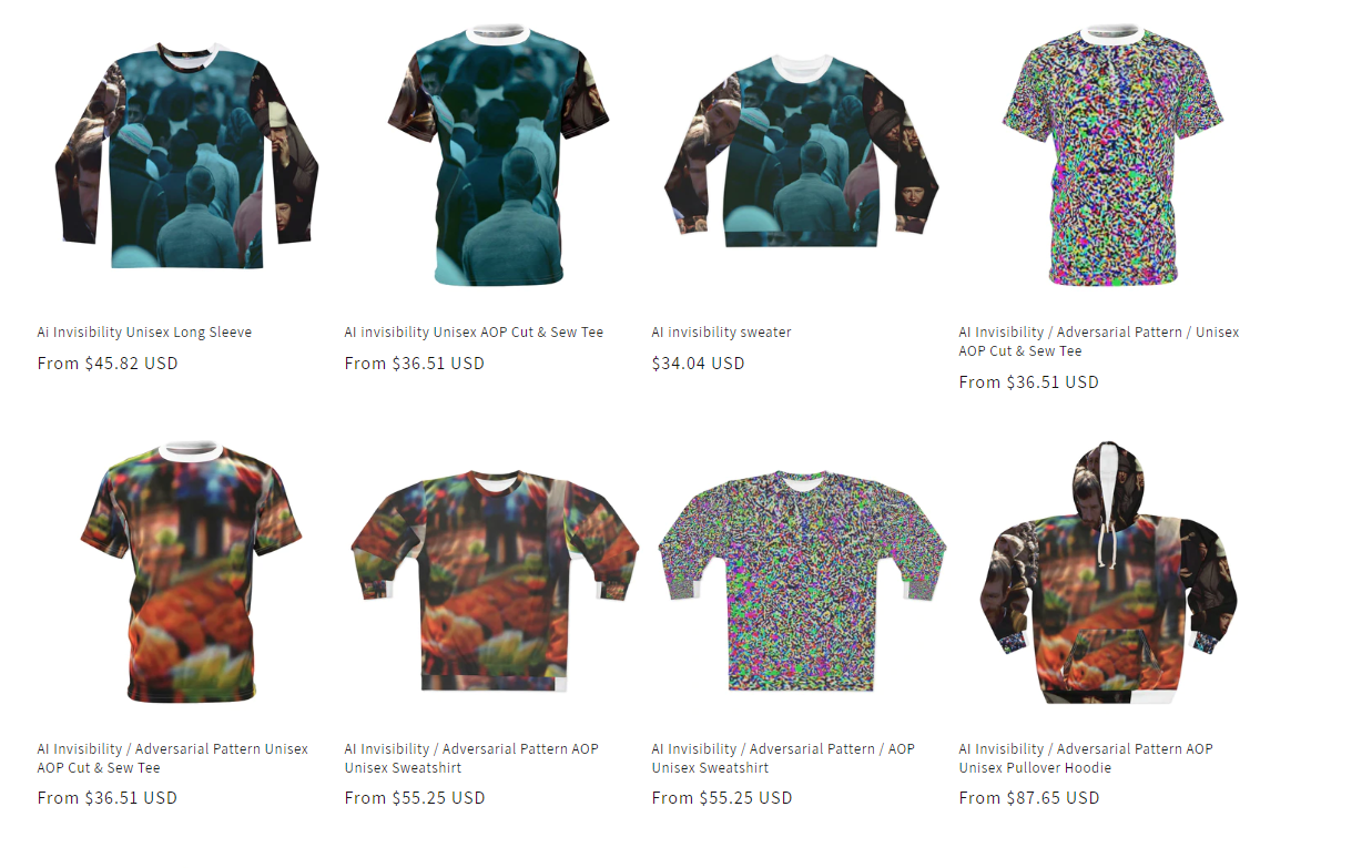 AI Invisibility / Adversarial Patterns – AntiAi Clothing