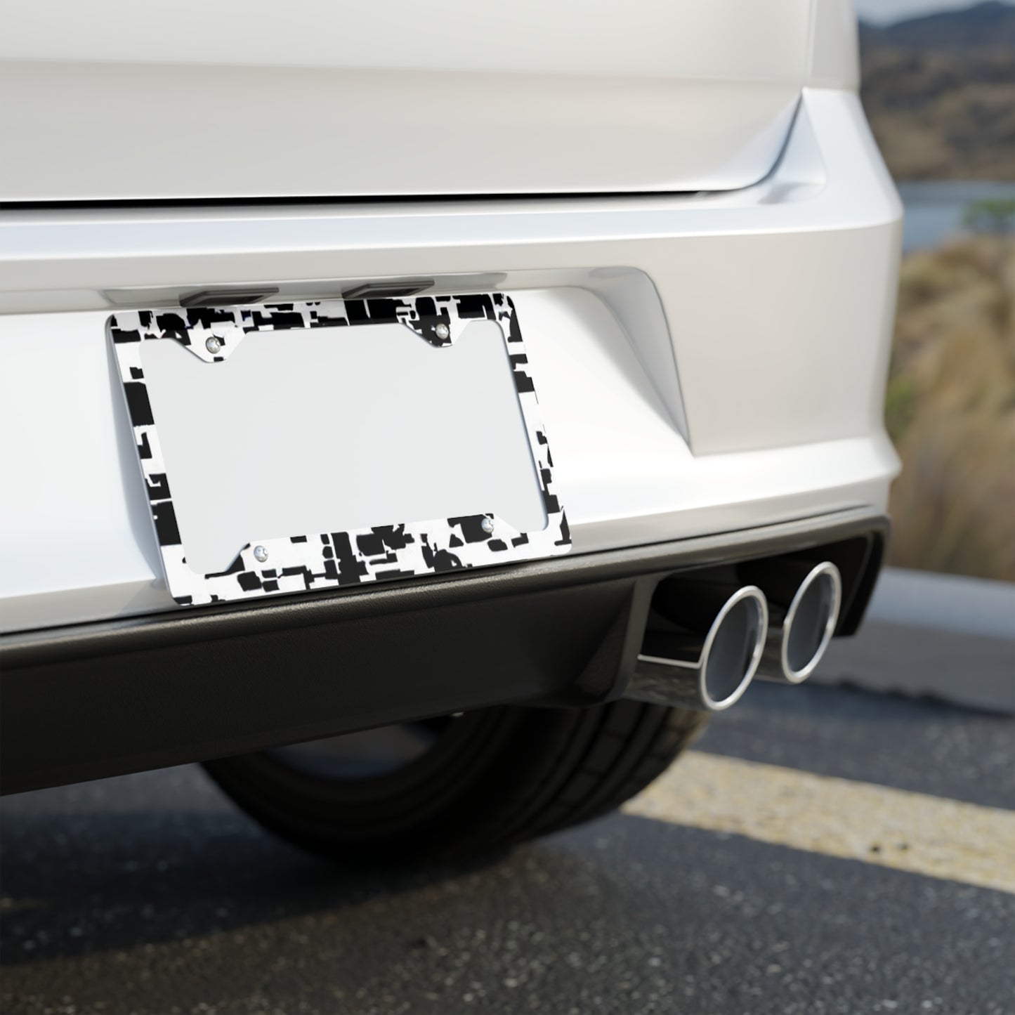 Metal License Plate Frame Adversarial Pattern  / AI Invisibility