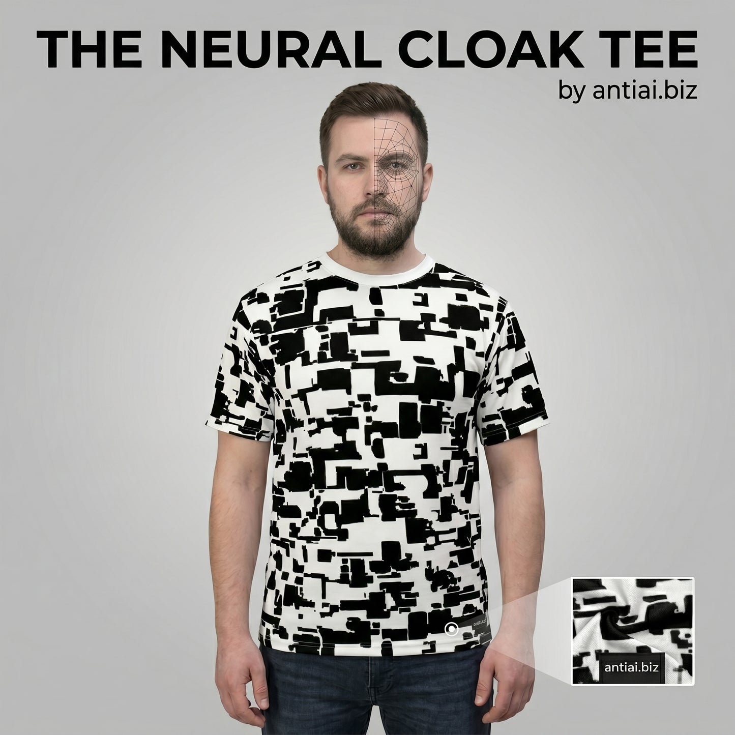 Anti Facial Recognition T Shirt – Adversarial Pattern Tee