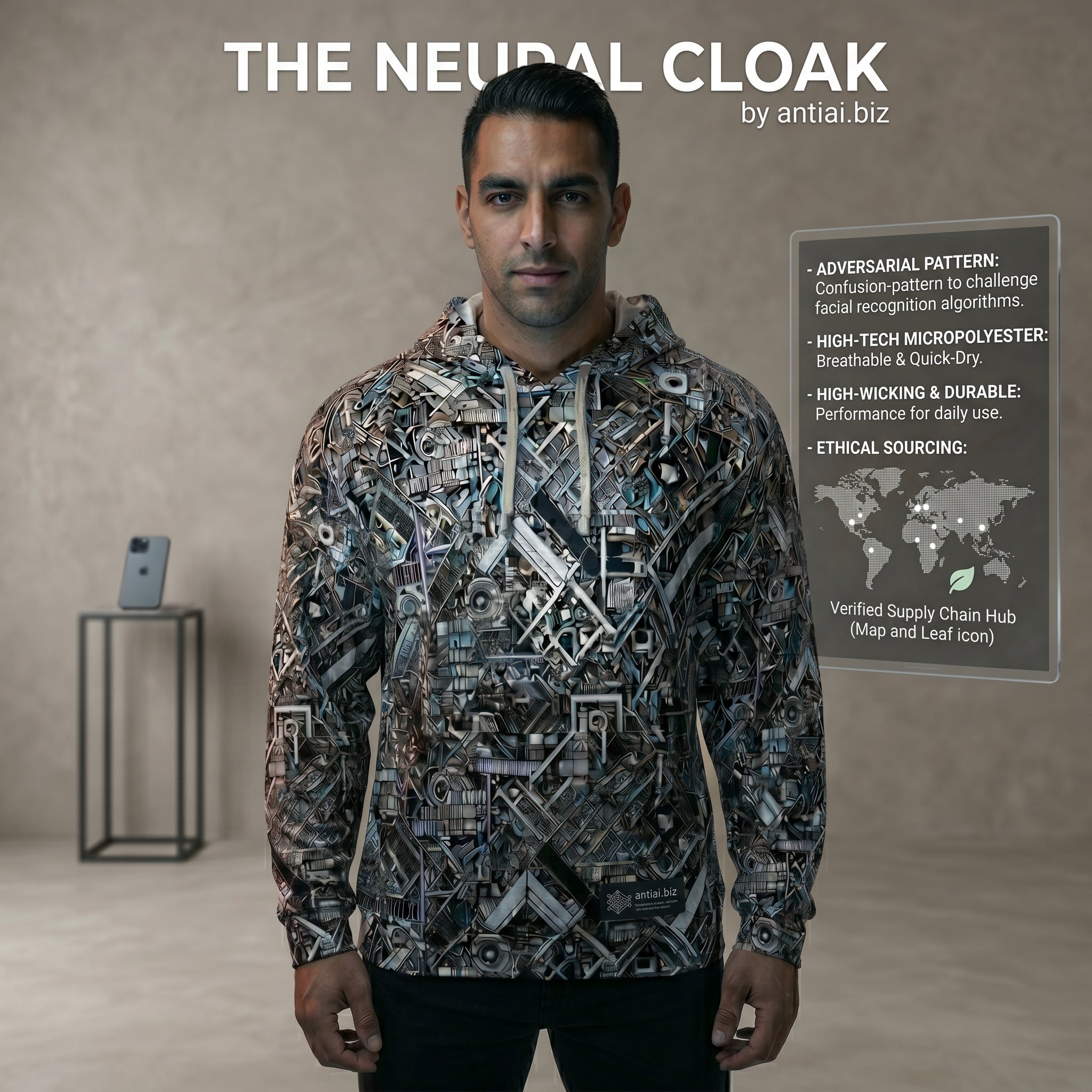 Anti Surveillance Hoodie – AntiAi Clothing